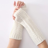 Long Fingerless Gloves Women‘s Mitten Winter Arm Warmer Knitted Arm Sleeve Fine Casual Soft Girls Goth Clothes Punk Gothic Glove