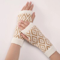 New Women Arm Warmers White Black Plaid Goth Knitted Kawaii Fingerless Gloves Ankle Wrist Sleeves Girls Anime Gloves